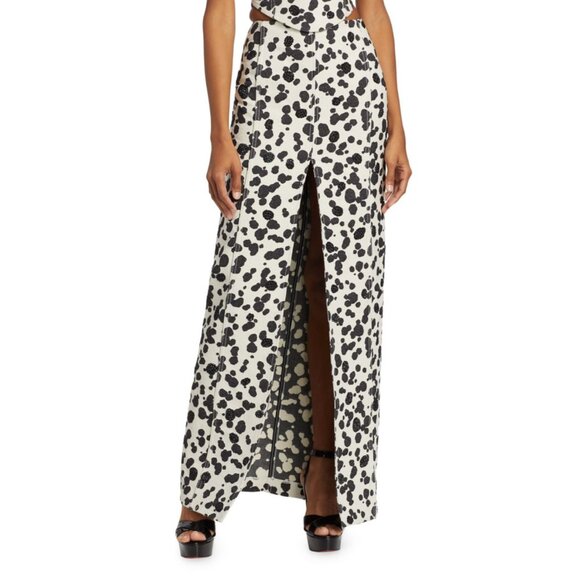 NWT AREA Dalmation Denim Maxi Skirt size 4 - Picture 2 of 6